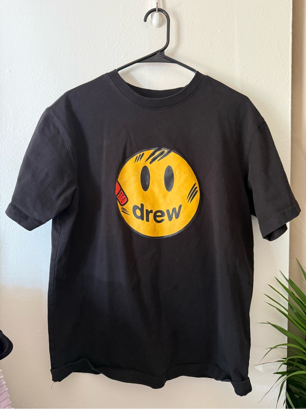 Drew House Black Smiley Logo Tee - Yellow Graphic